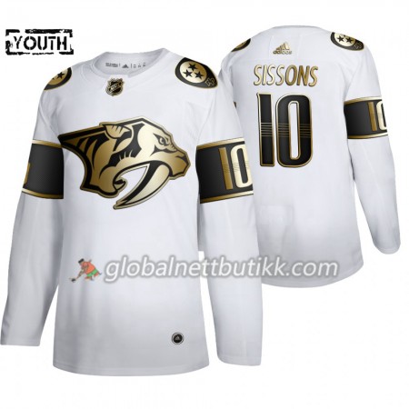 Nashville Predators Hockeydrakt Colton Sissons 10 Adidas 2019-2020 Golden Edition Hvit Authentic - Barn